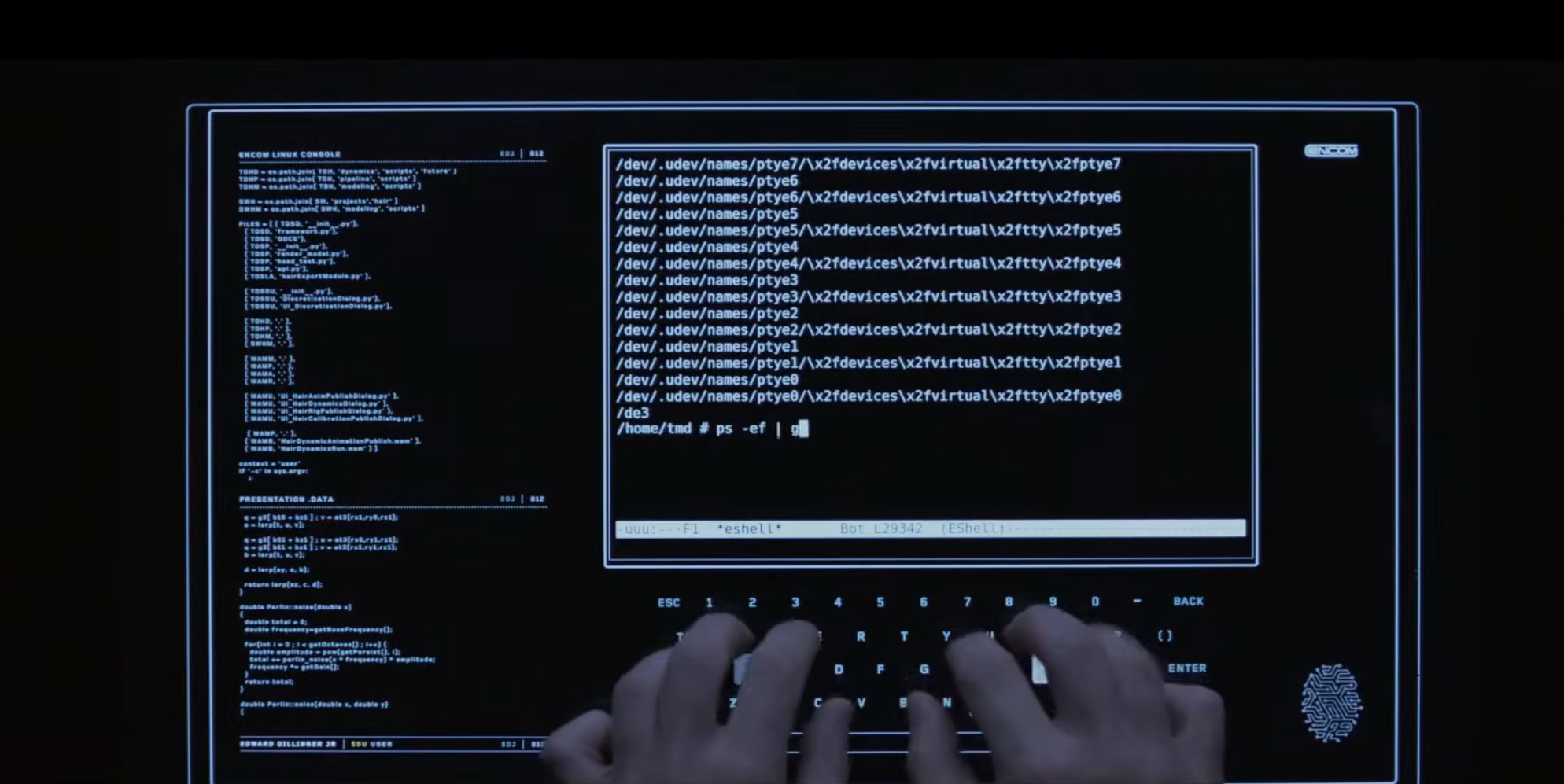 Emacs eshell in Tron Legacy